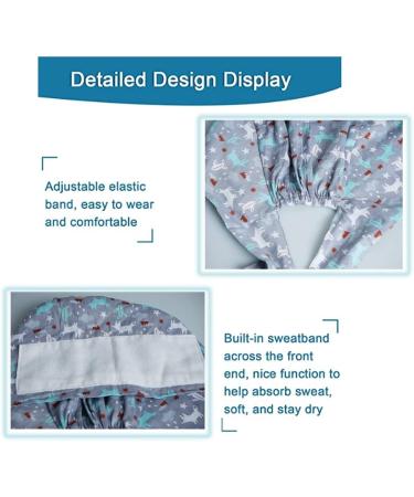 Qmdod Upgrade Cute Printed Working Cap with Adjustable Tie Back - A-fox Design | Unisex Sweatband Hat for Women and Men - Buy Online on GoSupps.com