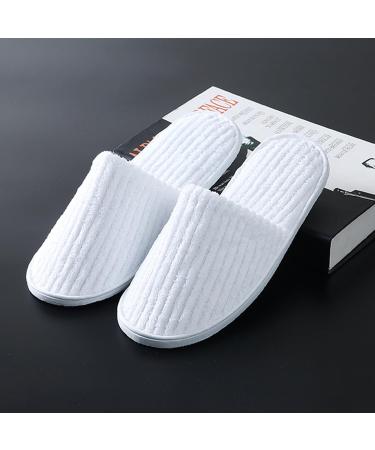 5 Pairs Disposable Slippers White Non-Slip Closed Toe Slippers Shoes Comfortable Waffle Adult Slippers for Spa Guest Travel Hotel Nail Salon One Size A - Buy Online on GoSupps.com