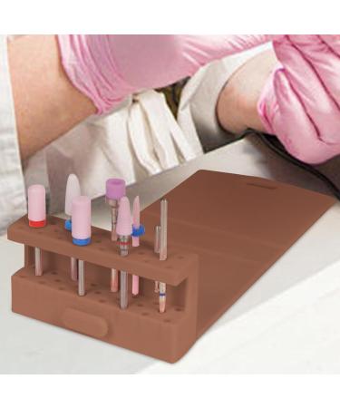 Nail Drill Bit Storage Waters Nail Drill Bit Organizer Organizer Nail Drill Bit Organizer 23 Holes Small Nail Tool Display Rack Brown - Buy Online on GoSupps.com