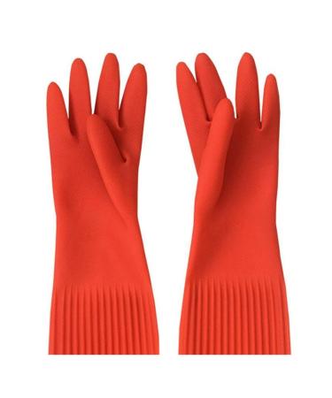 Home Long Rubber Gloves for Kitchen Dishwashing Waterproof Washing Latex Gloves Red Cleaning Washing Bowls Gloves Tools Rojo