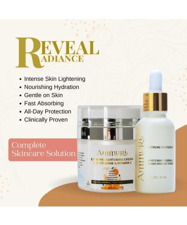 Ammuri Radiant Glow Skincare Set Brightening Cream & Serum Duo 30 ml Cream + 30 ml Serum Moisturizing & Nourishing for face neck & Body Even Tone & Soft Skin - Buy Online on GoSupps.com
