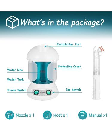 Nano Ionic Facial Steamer - DenniesCare Hot Mist Mini Spa with 360 Rotatable Sprayer in Blue White for Personal Use at Home or Salon - Buy Online on GoSupps.com