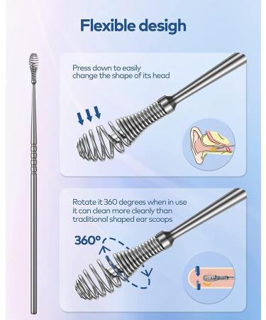 Stainless Steel Double-Ended Earwax Remover Spiral Cleaner for Kids, Adults & Seniors - Buy Online on GoSupps.com