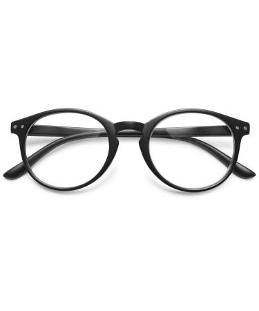 Koosufa fashion anti blue light reading glasses Federscharnier women men's round reading aid visual help anti -fatigue glasses 1.0 1.25 1.75 2.25 2.75 3.5 4.0 1x matt black 3.0 x