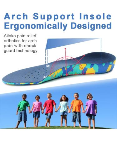 Ailaka Kids Orthotic Arch Support Shoe Insoles for Flat Feet & Plantar Fasciitis - Sizes 2.5-5.5 M US Little Kid - Buy Online on GoSupps.com