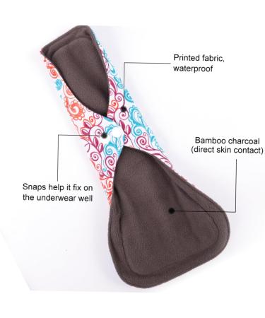 CliSpeed Washable Menstrual Pads - 12 Pack Eco-Friendly & Comfortable 3 Colors 19x15cm - International Shipping - Buy Online on GoSupps.com