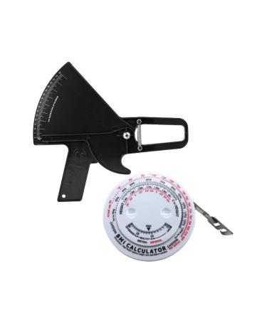 Body Fat Skinfold Caliper Analyzer + BMI Body Measuring Tape + File to Calculate BF% - Easy and Precise Fat Percentage Measurer with BMI Calculator for Weight Loss, Fitness, Health