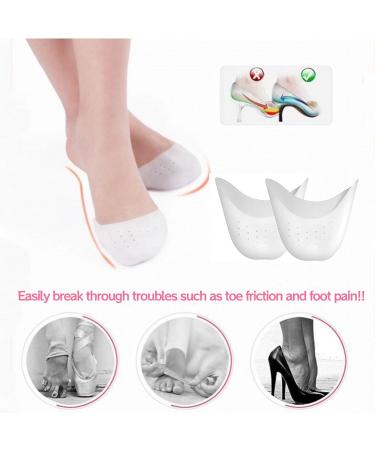 Silicone Toe Caps 2 Pairs - Breathable Ballet Pointe Pads for Dancing & Running - White - Buy Online on GoSupps.com