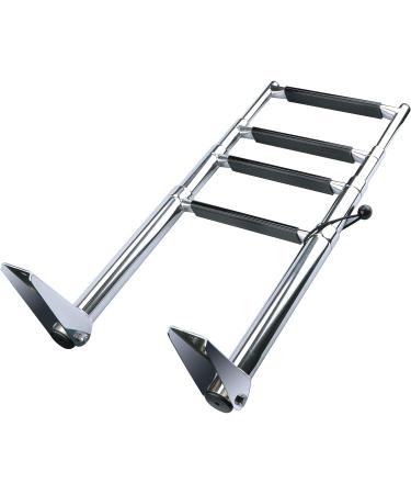 Stainless Steel Telescoping 4 Step Ladder | 600 lb Capacity | Marine Yacht & Swimming Pontoon - Buy Online on GoSupps.com