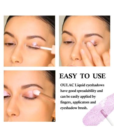 Oulac Purple Glitter Liquid Eyeshadow & Eyeliner - Long-Lasting Shimmer Makeup | Vegan & Cruelty-Free Formula - 08 Metallic Lilac - Buy Online on GoSupps.com