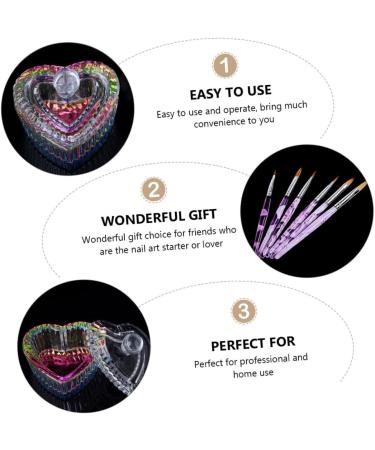 minkissy 1 Set Nail Art Crystal Cup Glass Cups with Lids Glass Nail Cup Container with Lid Glass Tumbler with Lid Glass with Lid Nail Powder Container Nail Pen Crystal Liquid Pastels Abs - Buy Online on GoSupps.com