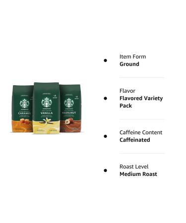 Starbucks 11 oz Flavored Ground Coffee Variety Pack - Pack of 3 - Buy Online on GoSupps.com
