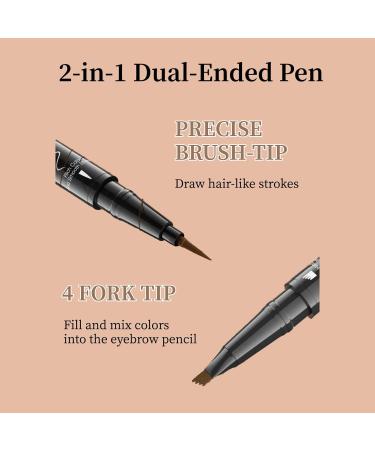 Microblading Eyebrow Pen - 2-in-1 Dual-Ended Brow Pencil for Natural-Looking Brows | Waterproof & Long-Lasting Grey Eyebrow Makeup - Buy Online on GoSupps.com