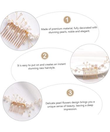 MAGICLULU Bridal Hair Comb Bridal Pearl Headwear Pearl Hair Comb Handmade Headwear Decor Pearl Headdress Bride Hair Comb Wedding Hair Comb Pearl Headpiece Bridal Headdress Hair Accessories - Buy Online on GoSupps.com