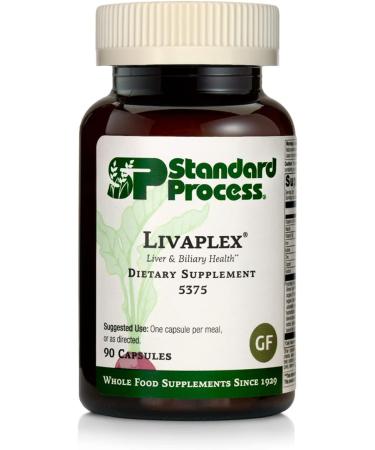 Standard Process Livaplex - Liver Health Support Supplement - Digestive Health Aid with Vitamin A, Vitamin B6 & Zinc - Liver Support Capsules Aid Elimination - 90 Capsules