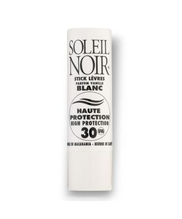 Soleil Noir - Stick L vres Blanc Go t Vanille - SPF 30 Haute Protection Solaire - Nourrit Hydrate Prot ge - Huile de Macadamia Beurre de Karit - Fabrication Fran aise - 4g
