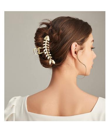 KuuGuu 4 PCS Large Metal Fish Bone Hair Clips - Non-slip Hair Claw Clips for Thick and Thin Hair Styling - Hair Accessories and Decoration - Buy Online on GoSupps.com