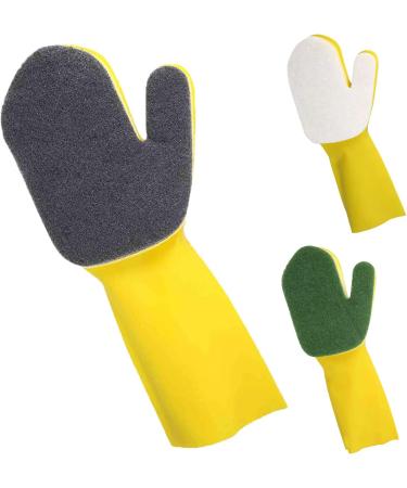Kitchen Gloves Cleaning Sponge Gloves Dish Wash Gloves High Friction Dish Gloves Sponge Palm Pads Black - Buy Online on GoSupps.com