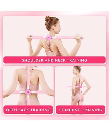 Grafken Pink Posture Corrector for Adults & Kids | Retractable Yoga Sticks for Body Alignment | Stretching Tool for Back Support - Buy Online on GoSupps.com