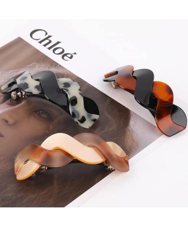Wider Hair Clips for Women - Set of 3 Large French Barrettes for Dense Thick and Fine Hair - Retro Hair Clasp Accessories - Buy Online on GoSupps.com