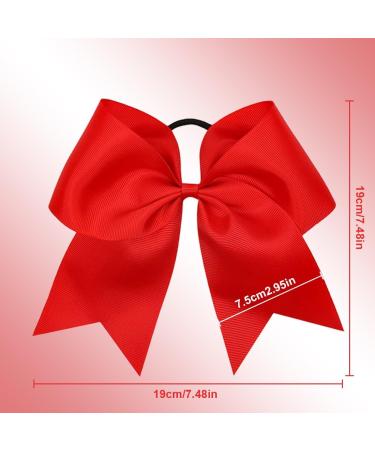 2 Pieces Hair Rope with Bow 8 Inches Large Cheer Bow Hair Accessories with Bow for Cheerleader Ponytail Holders Giant Cheerleading Ribbons - Buy Online on GoSupps.com