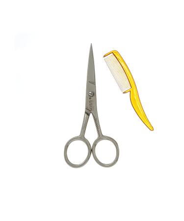 Kiss New York Mustache Beard Scissor Comb Combo Set for Safe Trimming and Grooming - Travel-Friendly Size - Buy Online on GoSupps.com