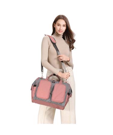 Pomelo Best Waterproof Diaper Bag | Multifunctional Travel Bag with Stroller Hooks & Adjustable Strap - Pink & Gray - Buy Online on GoSupps.com