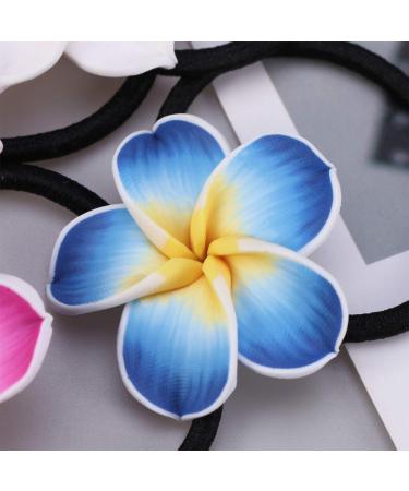 Buy 12pcs Colorful Plumeria Hair Ties | Hawaiian Hair Accessories | International Shipping Available - Buy Online on GoSupps.com