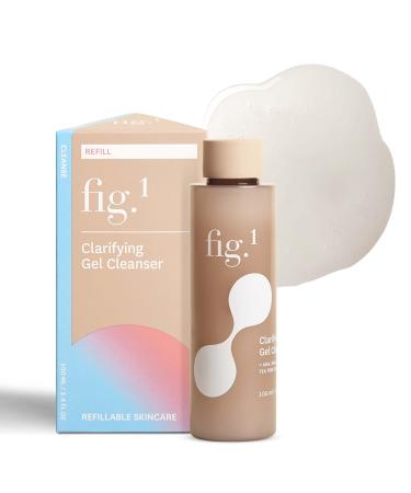 Fig.1 Clarifying Gel Cleanser Refill | AHA BHA Tea Tree Oil Formula for Oily & Sensitive Skin Face wash Deep Pore Cleansing Dermatologist Tested for Acne Prone Vegan & Refillable Solution 100ml Gel Cleanser Routine Cl