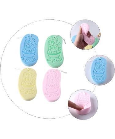 Healeved 4pcs Bath Sponge Set - Portable Baby Body Scrubber & Shower Tool - Child Household Bath Accessory - Sponge Brush 13x7cm - Buy Online on GoSupps.com