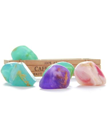 BODY & EARTH 12-Piece Natural Organic Soap Bars Gift Set for Men & Women - Rock Shaped with Essential Oil - Moisturizing and Skin Repair - Holiday Soap Gift for Christmas - Buy Online on GoSupps.com