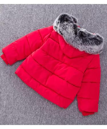 Odziezet Baby Winter Hooded Jacket - Red | Thicken Down Puffer Coat 2-3 Years - Buy Online on GoSupps.com