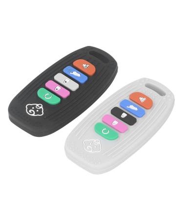 Baby Teething Toy 2pcs Soothing Teething Toy Safe Grade Silicone Baby Hanging Remote Control Shape Soother Toy