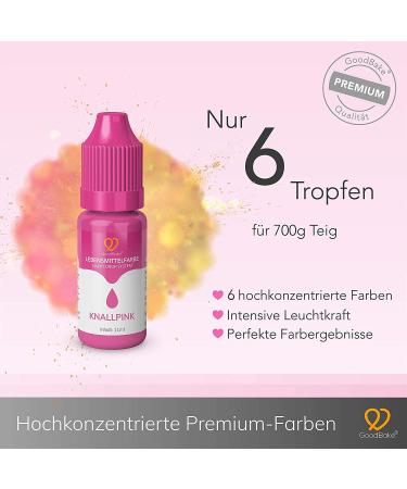Goodbake Food Coloring Set - 6 Highly Concentrated Sugar-Free Pigments for Drinks & Slime - 6 x 11ml - Buy Online on GoSupps.com