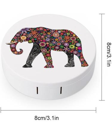 Buy Floral Elephant Round Case for Contact Lens Kit - Cute & Portable Storage Box with Mirror - International Shipping Available - Buy Online on GoSupps.com