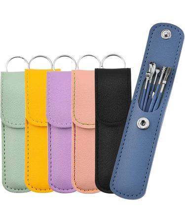 Skyrro Ear Wax Cleaner Kit - 6pcs Stainless Steel Ear Pick Set with Pu Leather Case (Pink) - Buy Online on GoSupps.com