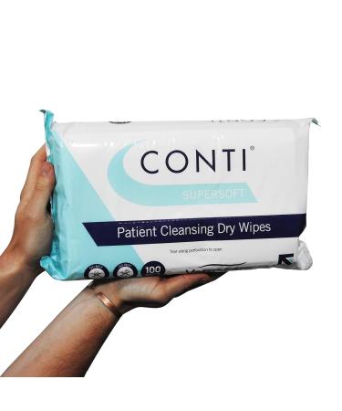 Conti Super Soft Cleansing Dry Wipes - Ultimate Softness & Absorbency | 100 Towels per Pack | 32x30 cm - 3 Pack - Buy Online on GoSupps.com