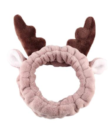 Demarkt Shower Hairband Spa Hairband Face Washing Hairband Make up Headband Antlers Decoration Brown - Buy Online on GoSupps.com