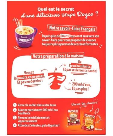  G n rique ROYCO - Indian Soup 75G - Spicy and Authentic Flavors for a Delicious Gourmet Break - Set of 4 - Buy Online on GoSupps.com