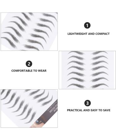 FOMIYES 9 Sheets Waterproof Eyebrow Stickers Black Stickers Eyebrow Transfers for Women Artificial Eyebrow - Buy Online on GoSupps.com