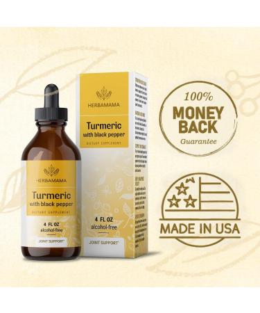 Organic Turmeric Curcumin Liquid Drops with Black Pepper - 4 fl oz | Alcohol-Free & Vegan Formula - Buy Online on GoSupps.com
