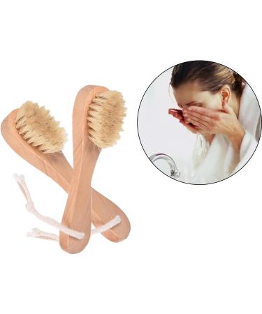 6 Pcs Natural Bristle Face Exfoliator Brush Set - Wooden Dry Brush for Gentle Facial Cleansing and Exfoliation - Face Wash Scrub for Face Care - Buy Online on GoSupps.com