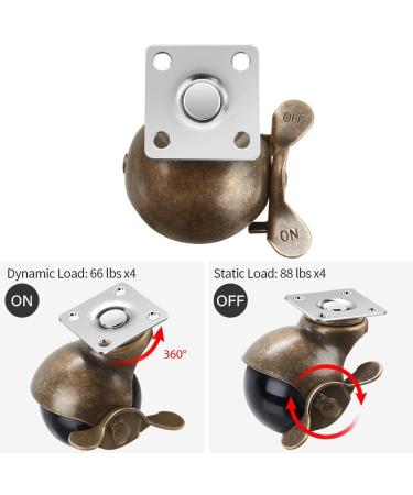 2 inch Ball Caster Wheel Antique Swivel Caster with Top Plate 360 Rotated Mute and Smooth for Office Chairs Sofas - Buy Online on GoSupps.com