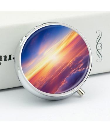 Buy 3 Compartment Travel Pill Box - Portable Medicine Organizer with Beautiful Sunrise Design - Perfect for Purse & Pocket - Ideal for Travel - Buy Online on GoSupps.com