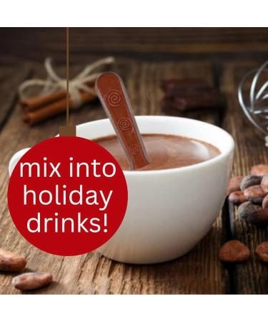 Peppermint Candy Cane Sip Straws with Belgian Milk Chocolate Stirring Spoon Hot Cocoa Bar Supplies Christmas Stocking Stuffer Treats for Adults and Kids Pack of 2 - Buy Online on GoSupps.com