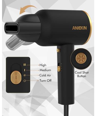 1875W Travel Ionic Hair Blow Dryer with Diffuser for Constant Temperature Hair Care - Black - Buy Online on GoSupps.com