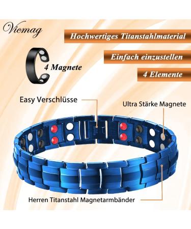 Vicmag Titanstahl Magnetic Hardship for Men - Ultra-Strength Double-Row Magnets with Adjustment Tools & Gift Box (Blue 4 Elements) - Buy Online on GoSupps.com