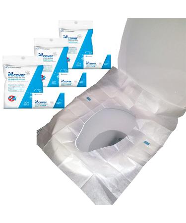 Disposable Toilet Seat Covers 60PCS Individual Package. Travel Size. 100% Natural Wood Pulp. Flushable Paper Sanitary & Antibacterial Paper Suitable for Children and Adults N Cover