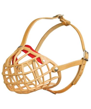 Baskerville muzzle for dogs with a wide snout size 13 dogs can pant and drink no browsing in waste biting protection padded nose strap brown