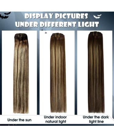 Buy Hetto Brown Real Hair Clip-In Extensions | Balayage Remy Hair - Chocolate Brown to Caramel Blond #4/27/4 - 120g 50 cm - Best Seller! - Buy Online on GoSupps.com